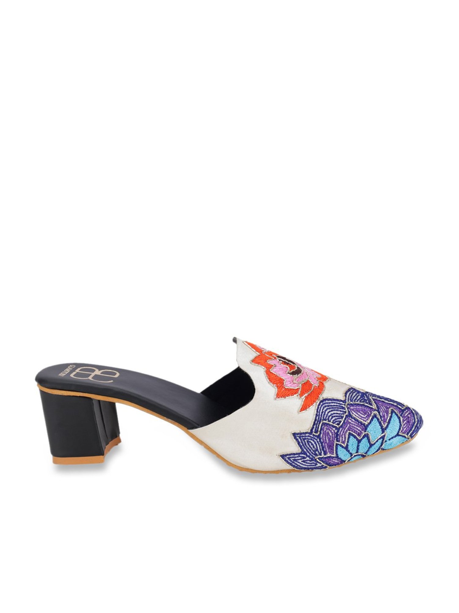 Glam Story Women's Masakali White Mule Shoes