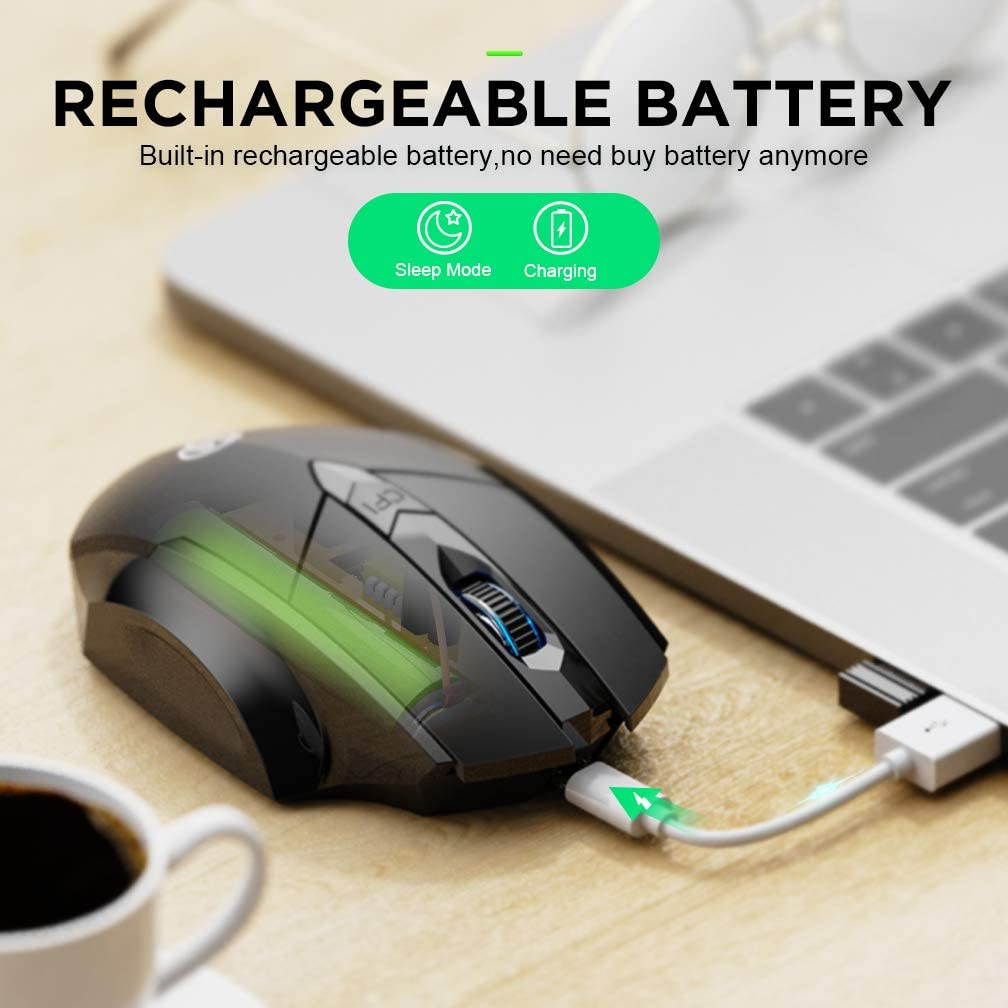 Bluetooth Mouse Wireless 2.4GHz Ergonomic Mice Mouse 4000DPI USB Receiver Optical Computer Gaming Mouse for Laptop PC