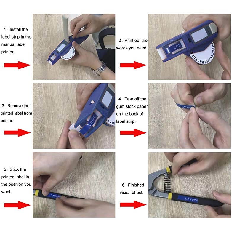 3D Embossing Labels Tape Compatible with Dymo Embossing Label Maker DIY Manual Label Printer,1/4''x 9.8',10 Colours Plastic Organizer Embossing Label Makers 1610 Tape 10 Rolls