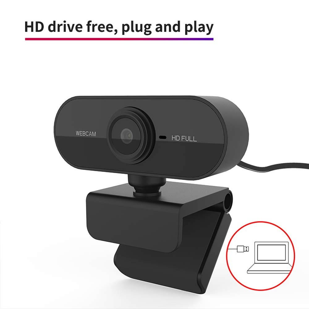 Webcam with Microphone, Webcam 1080P Full HD USB Desktop & Laptop -USB Computer Camera for PC Laptop Desktop Video Calling, Conferencing