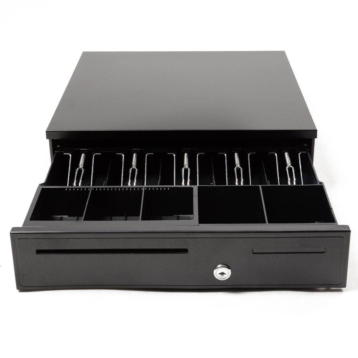 Cash Drawer Box Works Compatible Epson/Star POS Printers w/5Bill & 5 Coin Tray