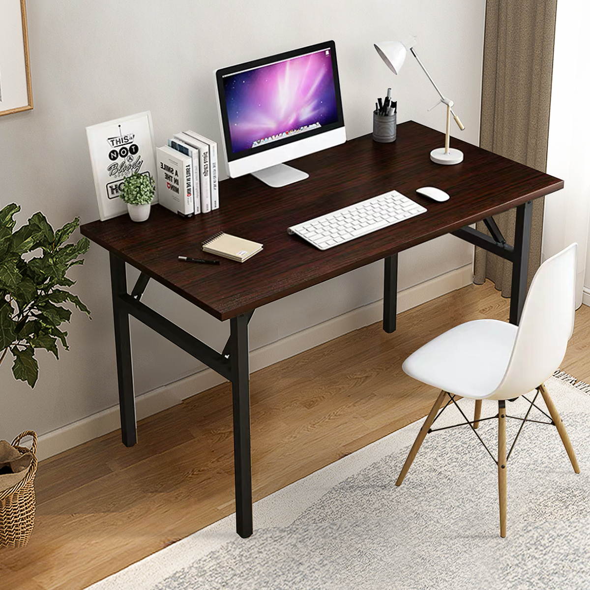 Folding Computer Desk Portable Laptop Table Home Office Workstation No Assembly