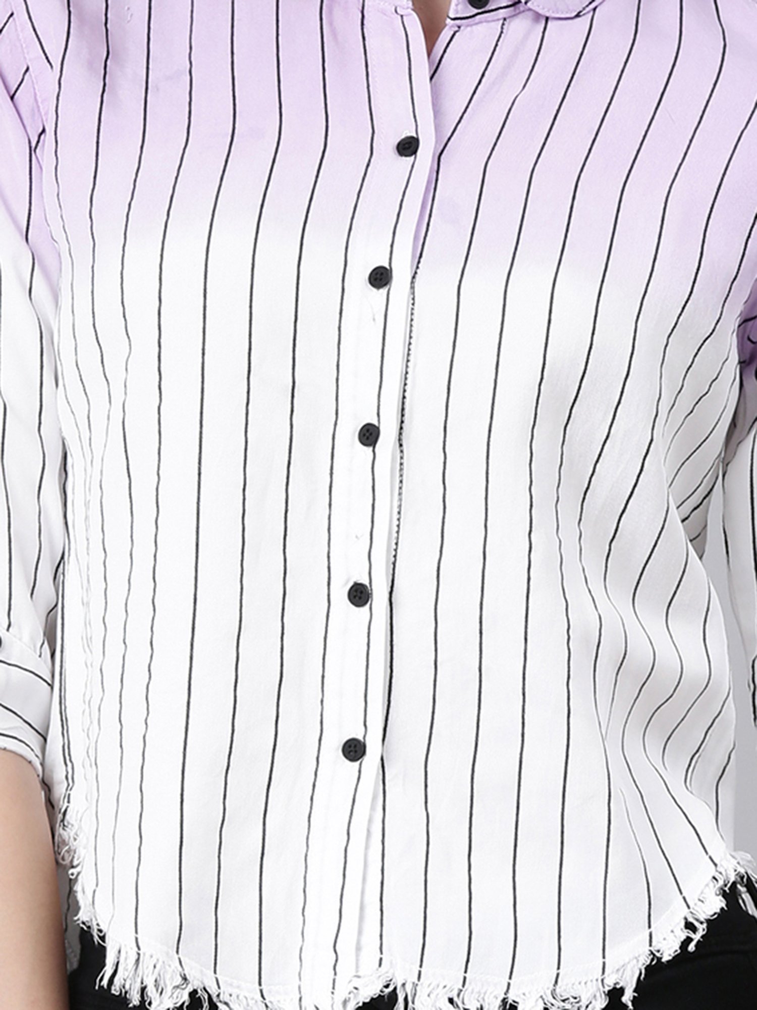 SHOWOFF White & Lavender Striped Shirt