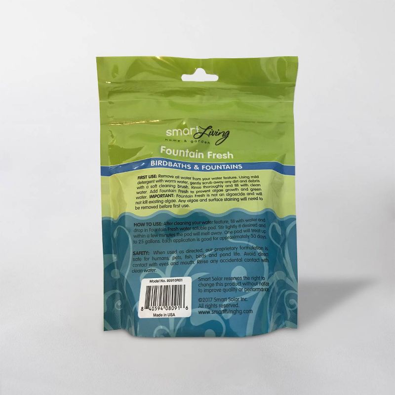 3" Smart Living Fountain Fresh All Natural Algae Prevention