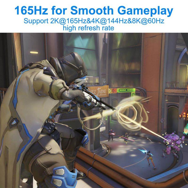 DisplayPort to DisplayPort Cable 6.6ft / 2M, DisplayPort 1.4 Cable Support 7680x4320 Resolution, 8K 60Hz, 4K 144Hz, High Speed 32.4Gbps, HBR3, DSC, HDR10, HDCP2.2