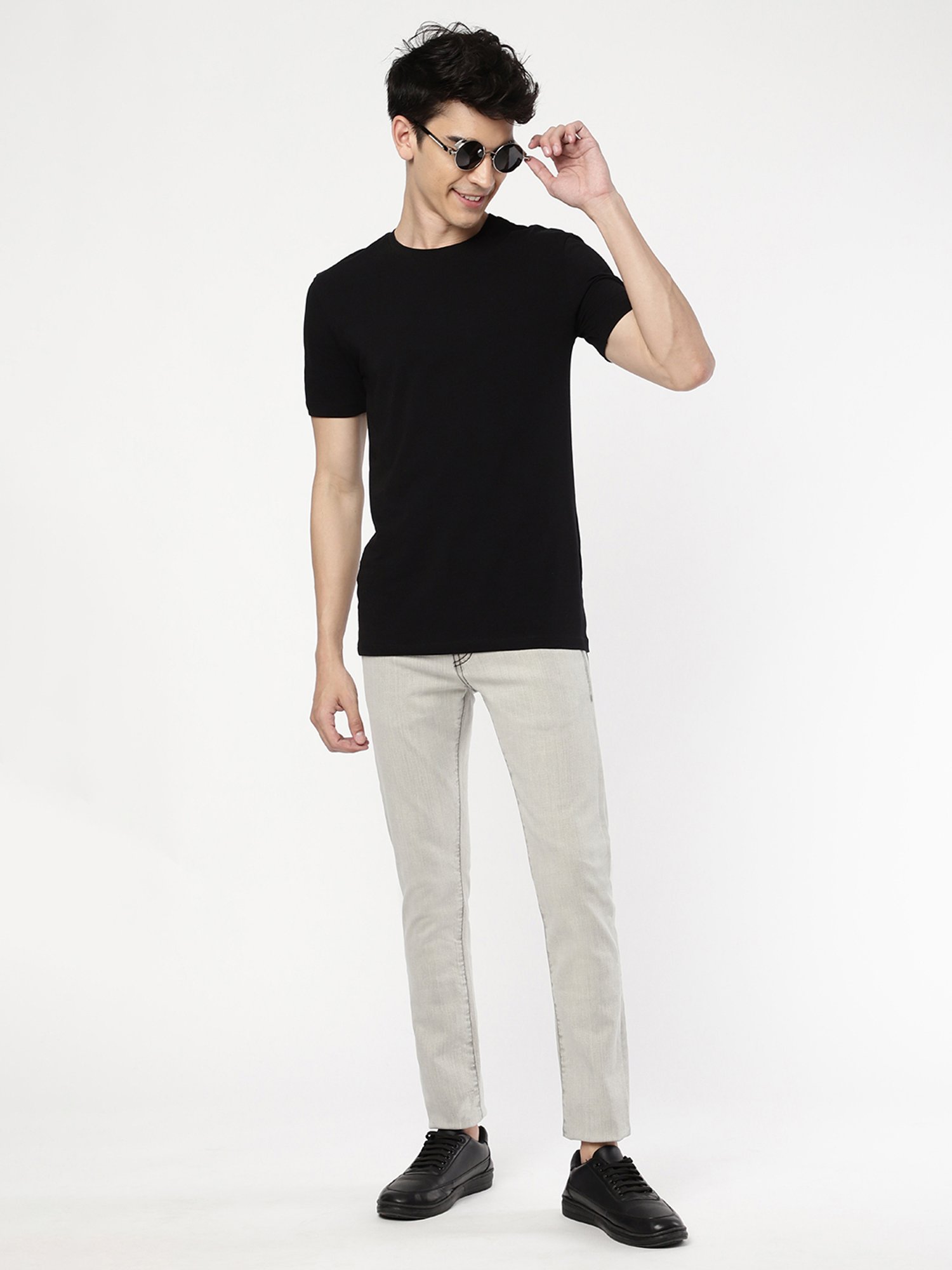 Passion Grey Slim Fit Heavily Washed Jeans