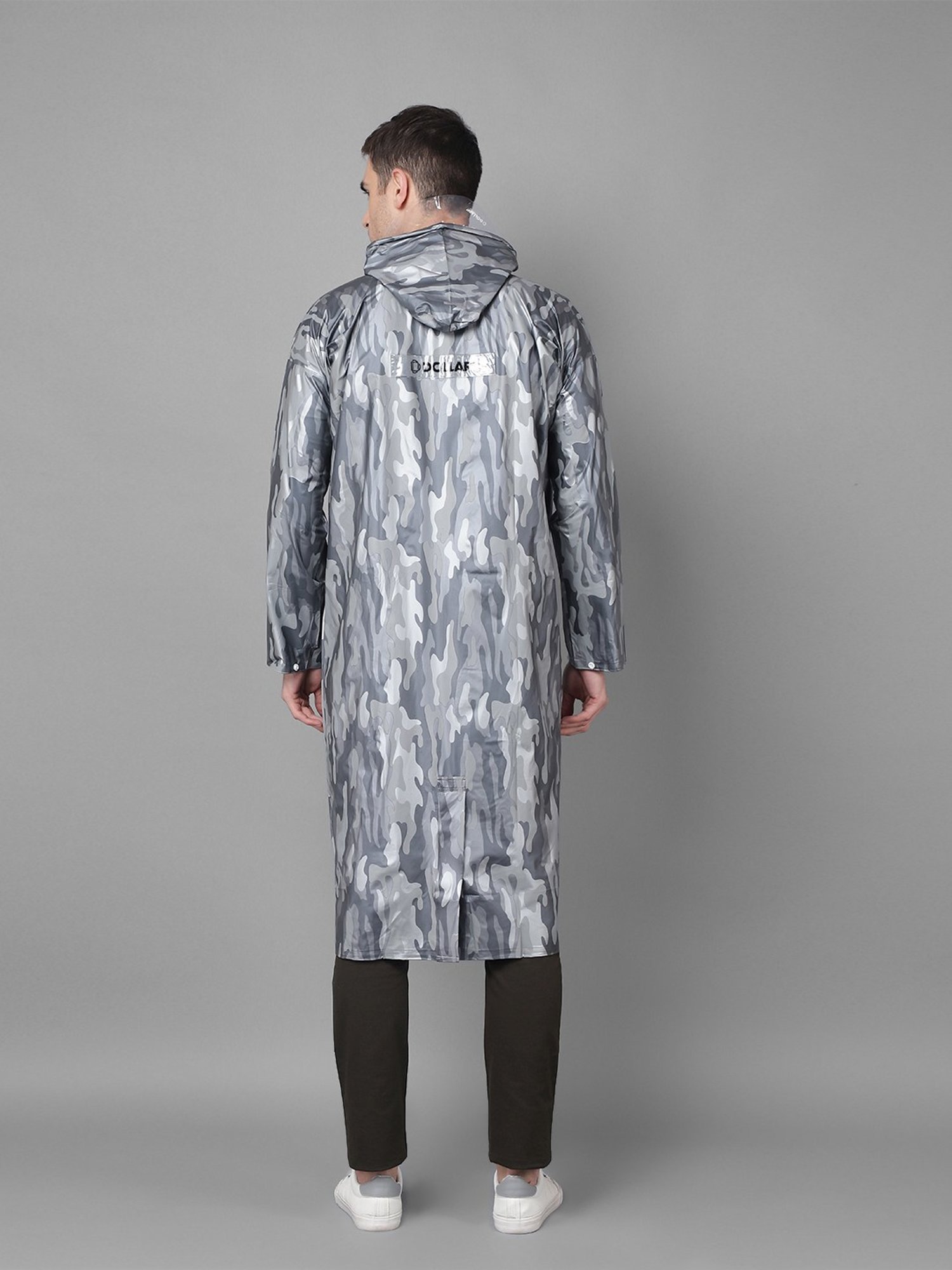 Dollar Grey Regular Fit Printed Rainwear Jacket