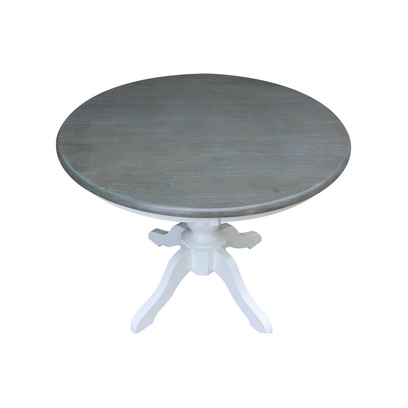 36" Round Top Dining Table White/Heather Gray - International Concepts
