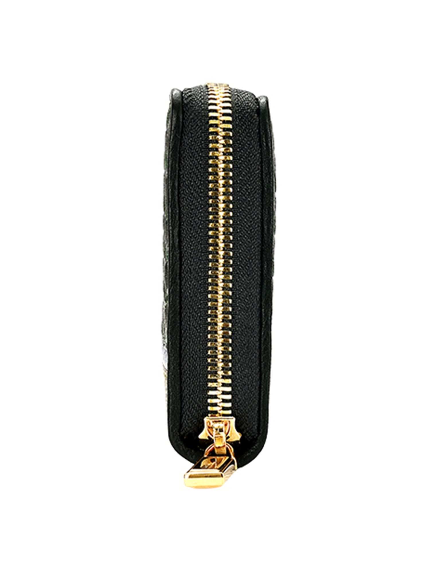 Eske Piya Green Cut Work Zip Around Wallet for Women