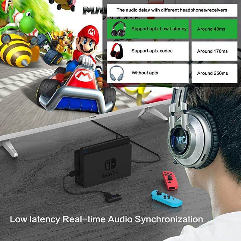 Adapter for Nintendo SwitchLite Audio Transmitter Receiver Wireless Audio Adapter Headphone Speaker Transmitter