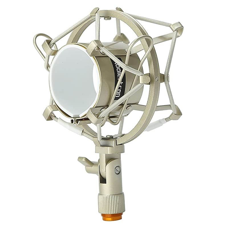 Universal 50MM Microphone Shock Mount for 48MM54mm Diameter Condenser Mic Silver