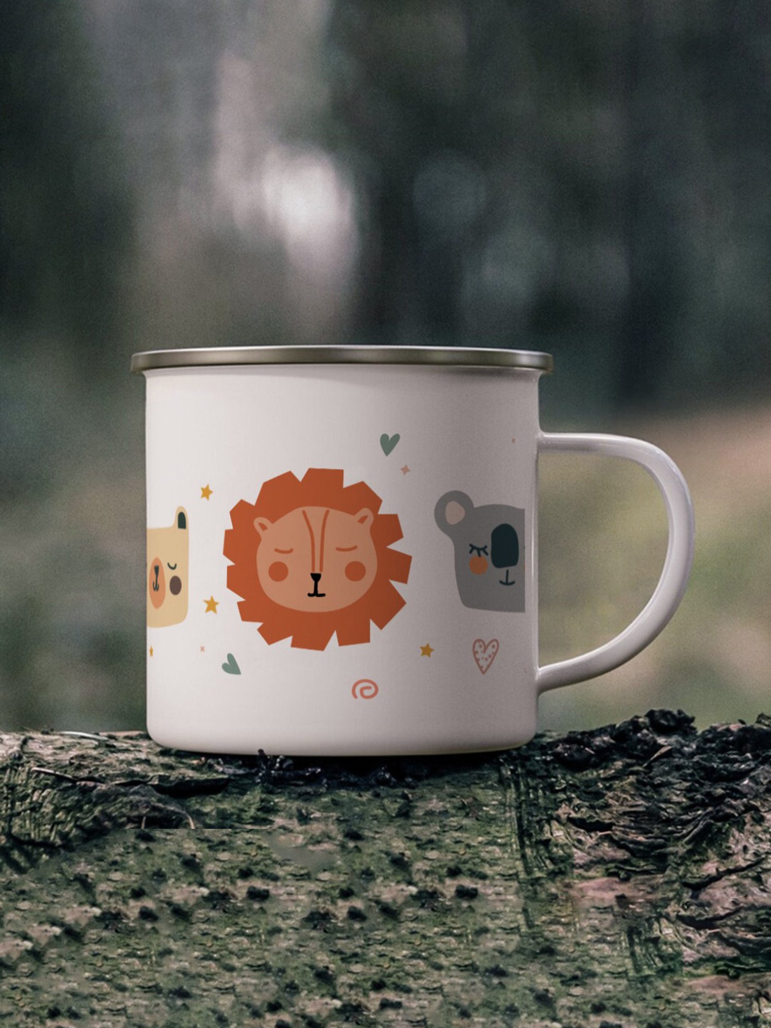 Gathari Enamel White Stainless Steel Coffee Mug