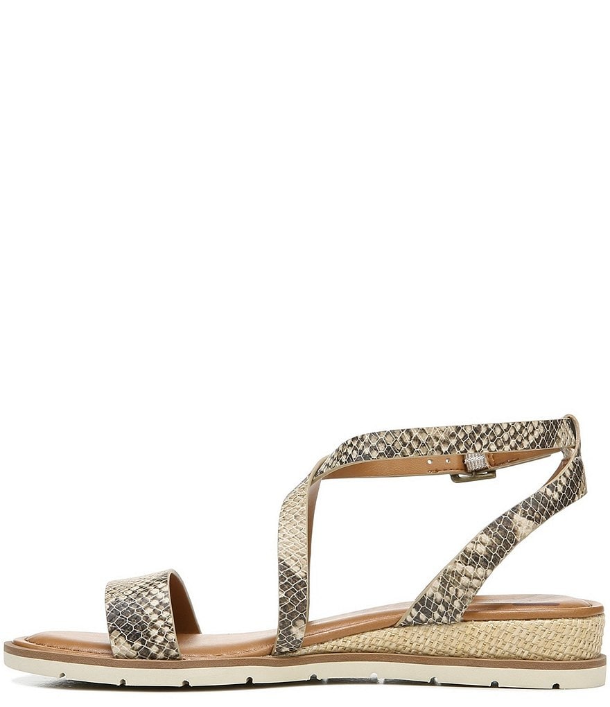Zodiac Angelica Snake Print Criss Cross Strap Wedge Sandals
