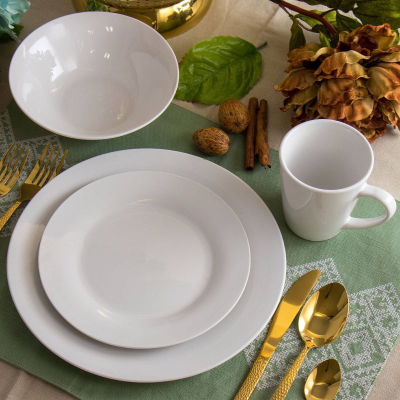 16pc Porcelain Marshall Dinnerware Set White - Elama