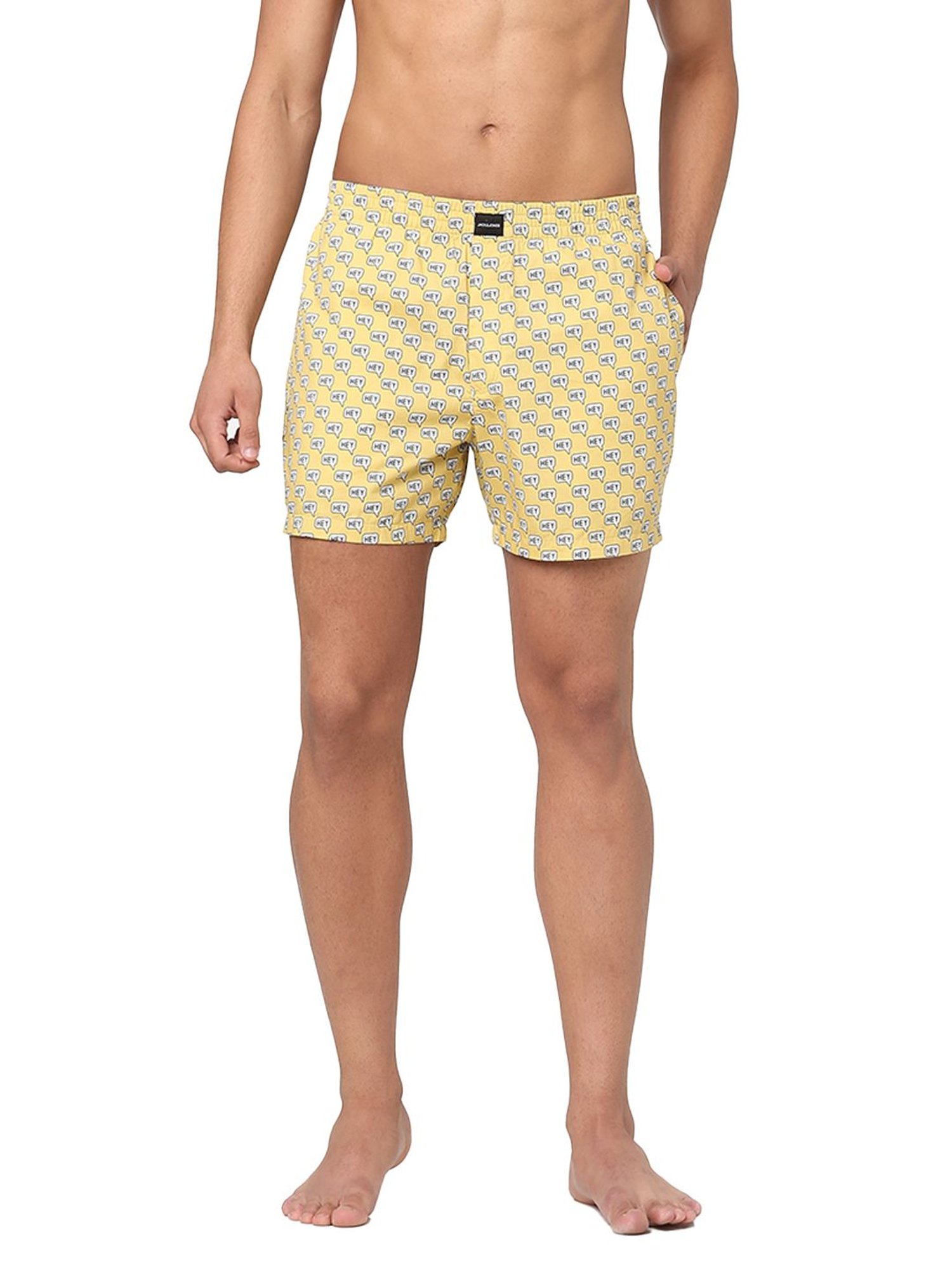 Jack & Jones Yellow Printed Boxers