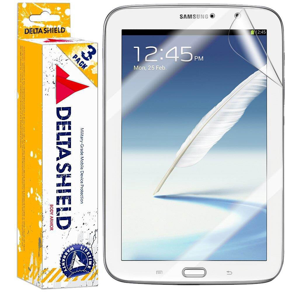 DeltaShield Screen Protector for Samsung Galaxy Note 8.0 (3-Pack) BodyArmor Anti-Bubble Military-Grade Clear TPU Film