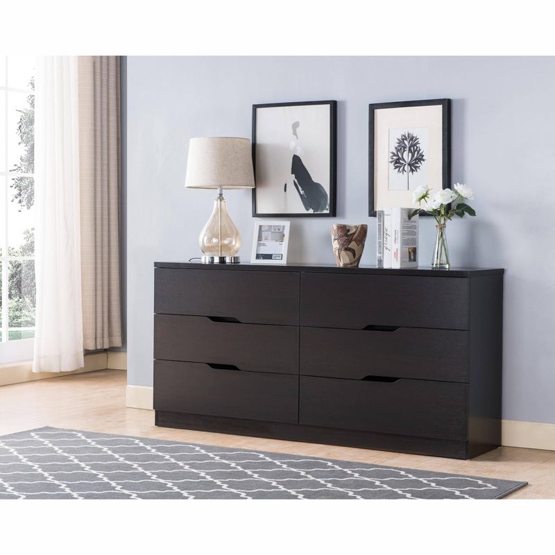 Nelton 6 Drawers Dresser Cappuccino - miBasics