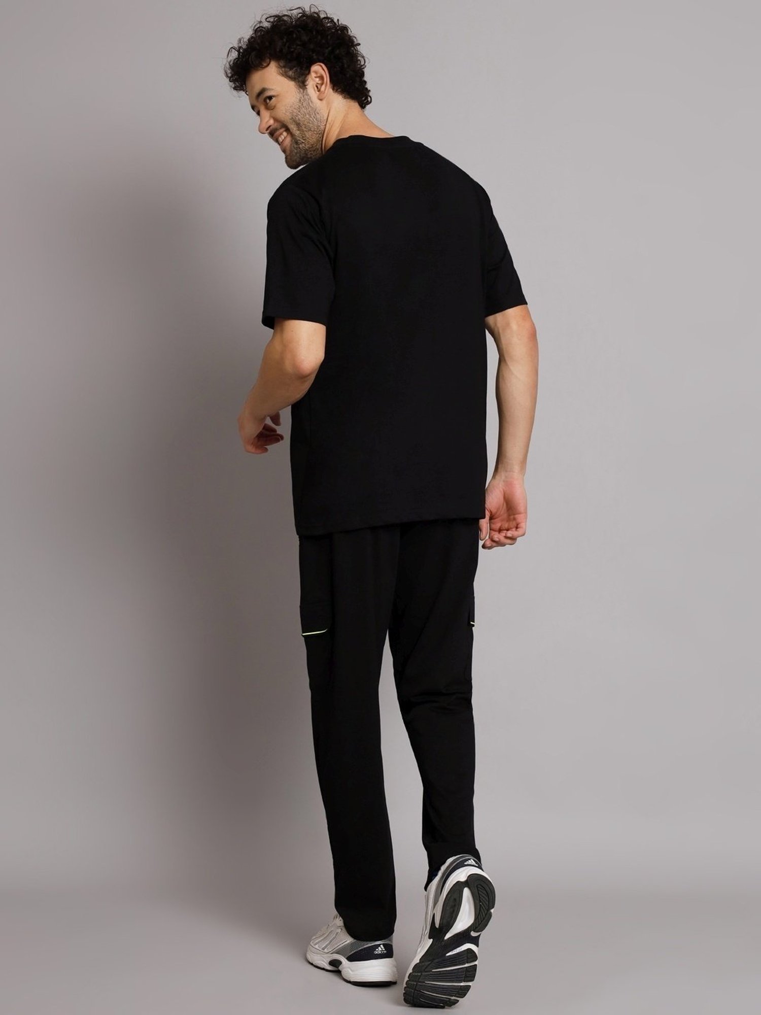 Griffel Black Cotton Loose Fit Printed Co-Ord Set