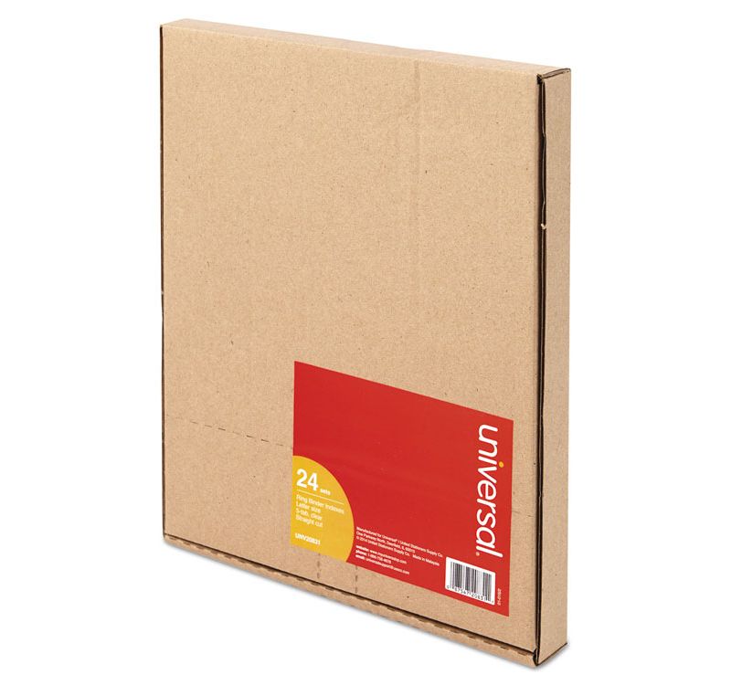 UNIVERSAL Economical Insertable Index Clear Tabs 5-Tab Letter Buff 24 Sets/Box 20831