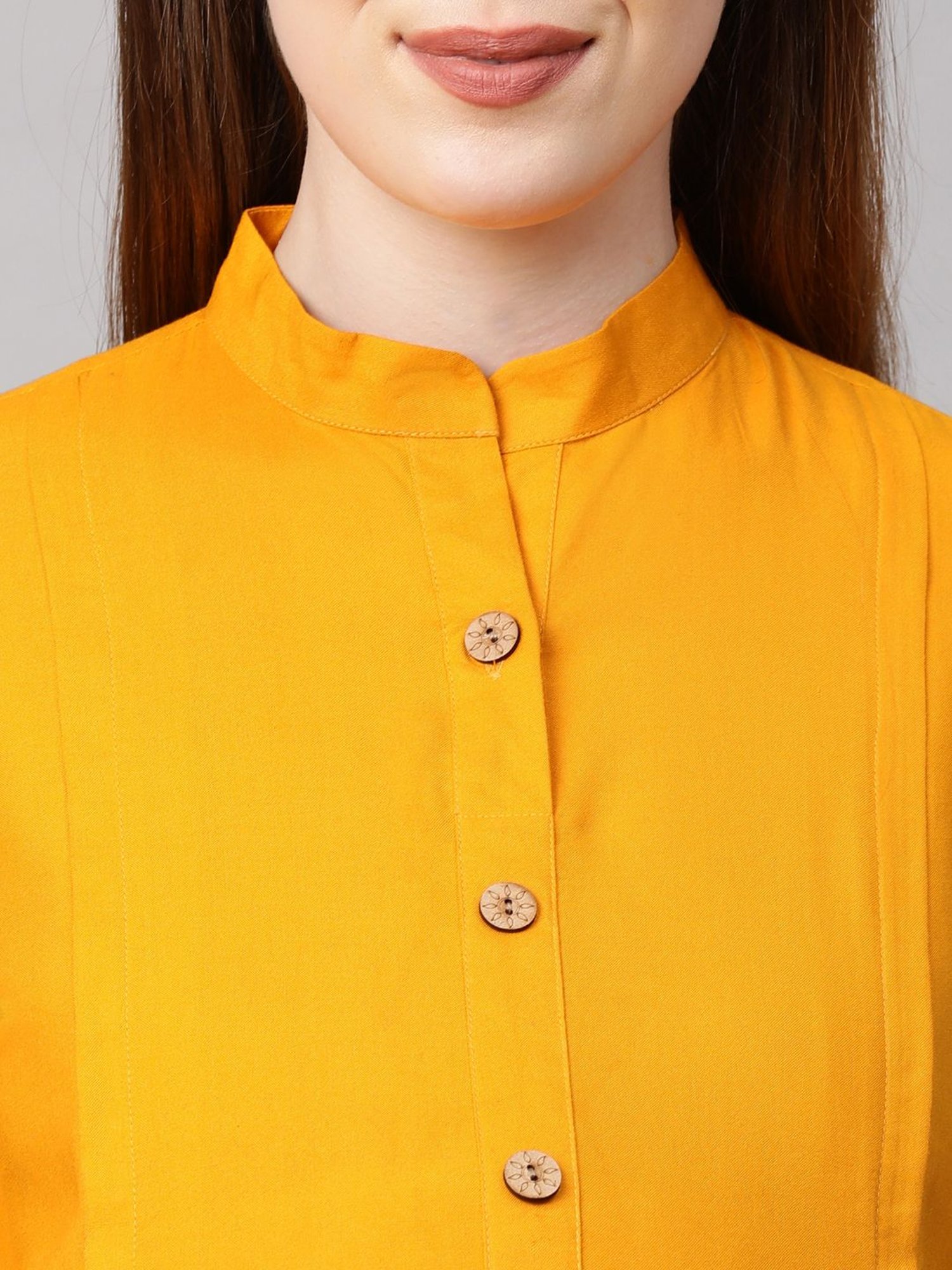 MomToBe Yellow Regular Fit Maternity Kurta