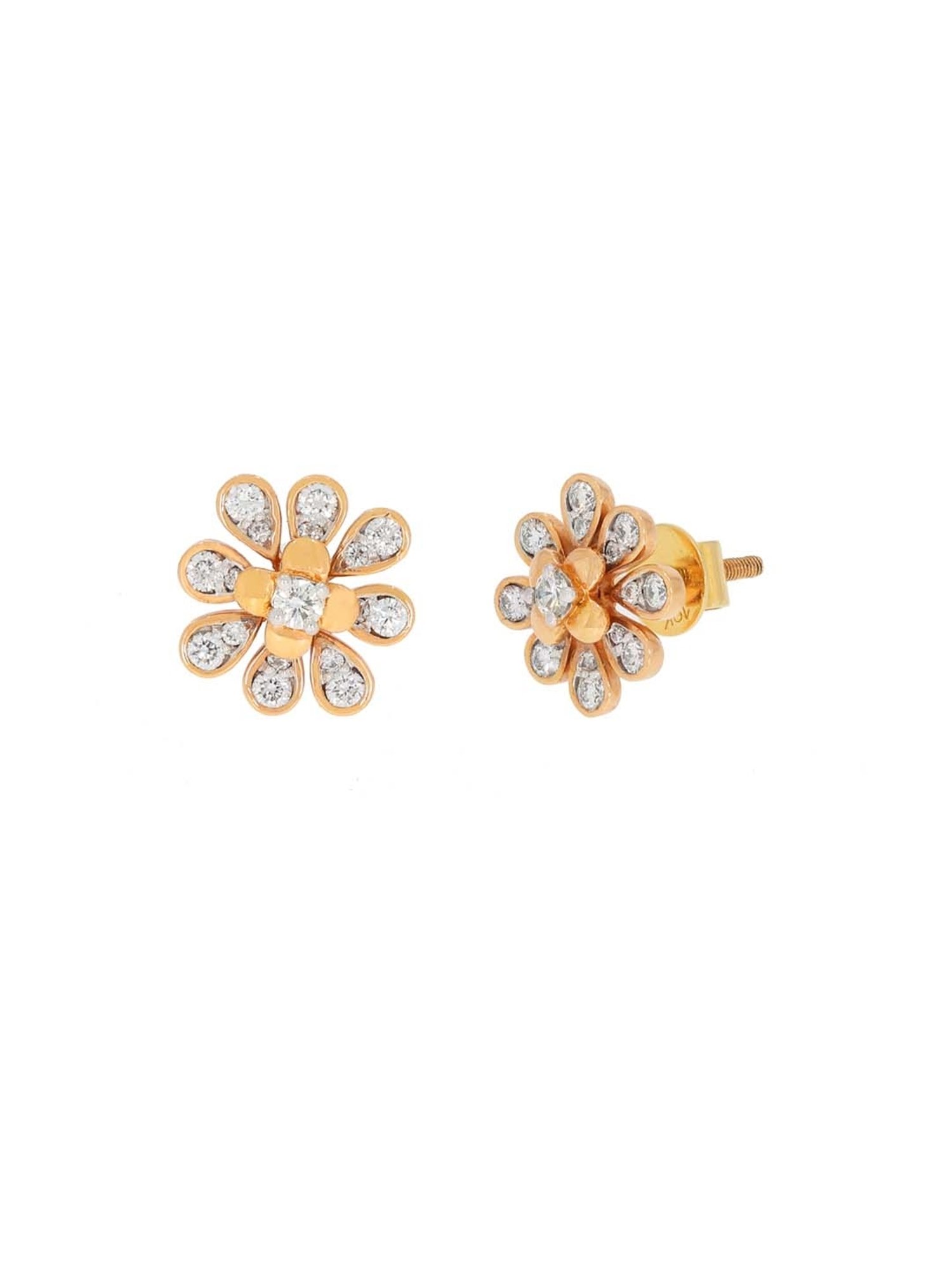 P.C. Chandra Jewellers 18 kt Gold & Diamond Earrings