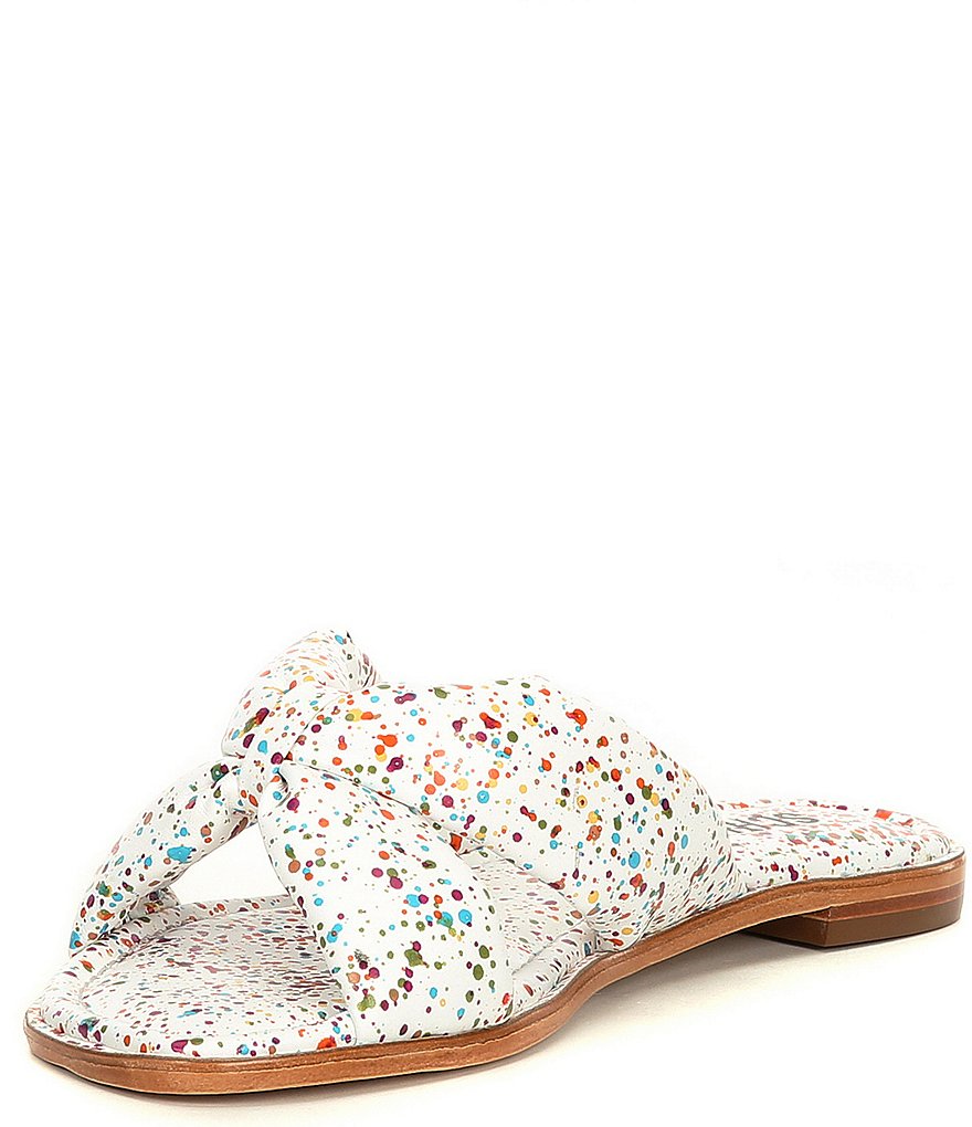 Schutz Fairy Splatter Print Leather Sandals