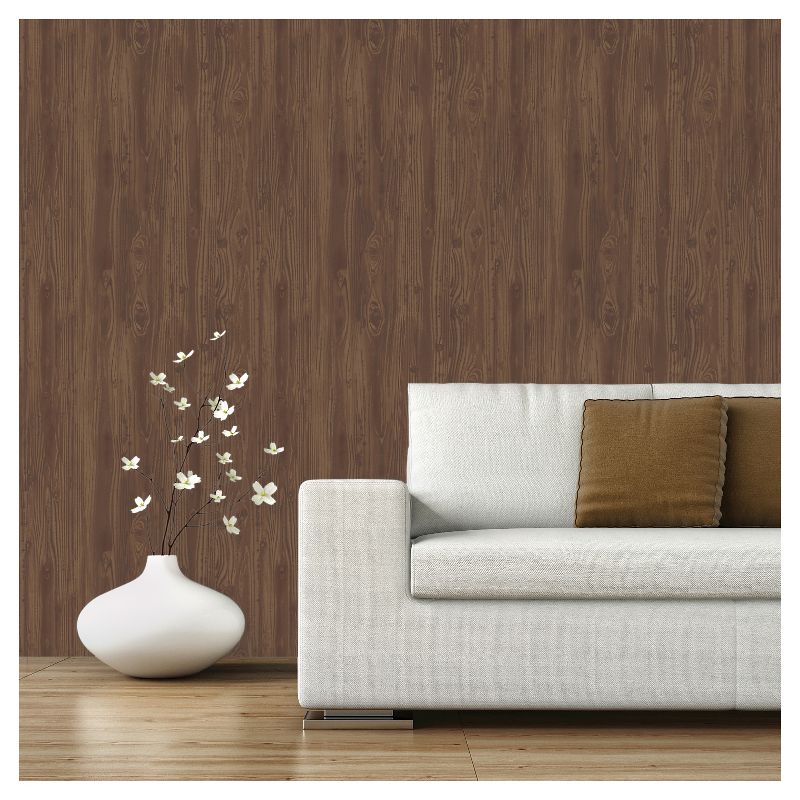 Devine Color Textured Driftwood Peel & Stick Wallpaper Cocoa