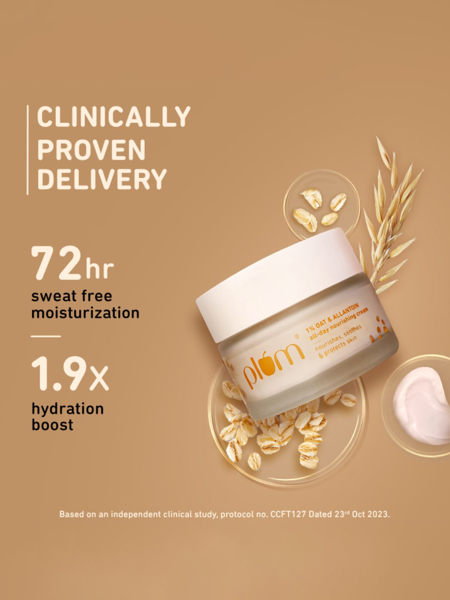 Plum 1% Oat & Allantoin All-Day Nourishing Face Cream - 50 gm