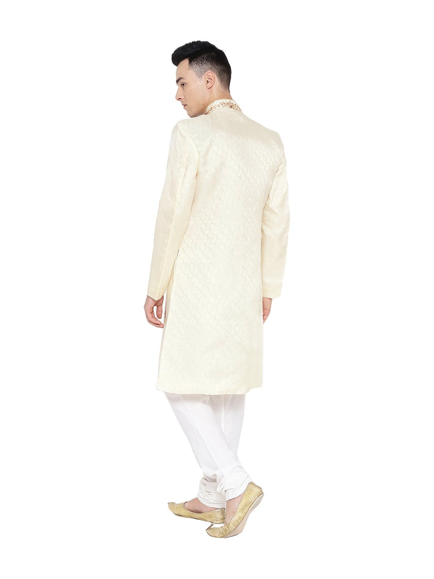 SG LEMAN Gold Embroidered Sherwani Set