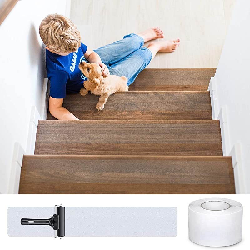 Anti Slip Stair Treads Clear Tape 4 Inches x 33 Feet Non Slip Safe Strips For Kids The Elderly And Pets