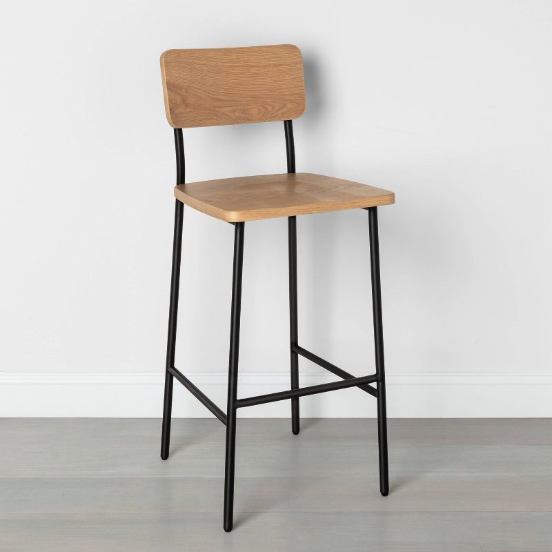 Wood & Steel Bar Stool Black - Hearth & Hand™ with Magnolia