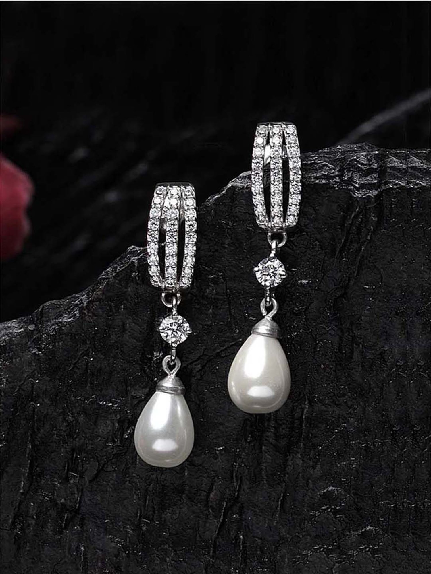 Clara 92.5 Sterling Silver Rhodium-Plated Swiss Zirconia Queen Earrings