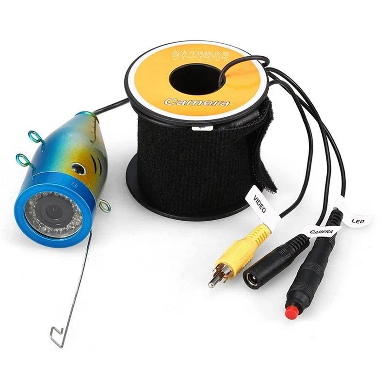 1200Tvl Underwater Fishing Camera 24 Leds Night Vision Waterproof Fish Shape Boat Ice With 15M Cable