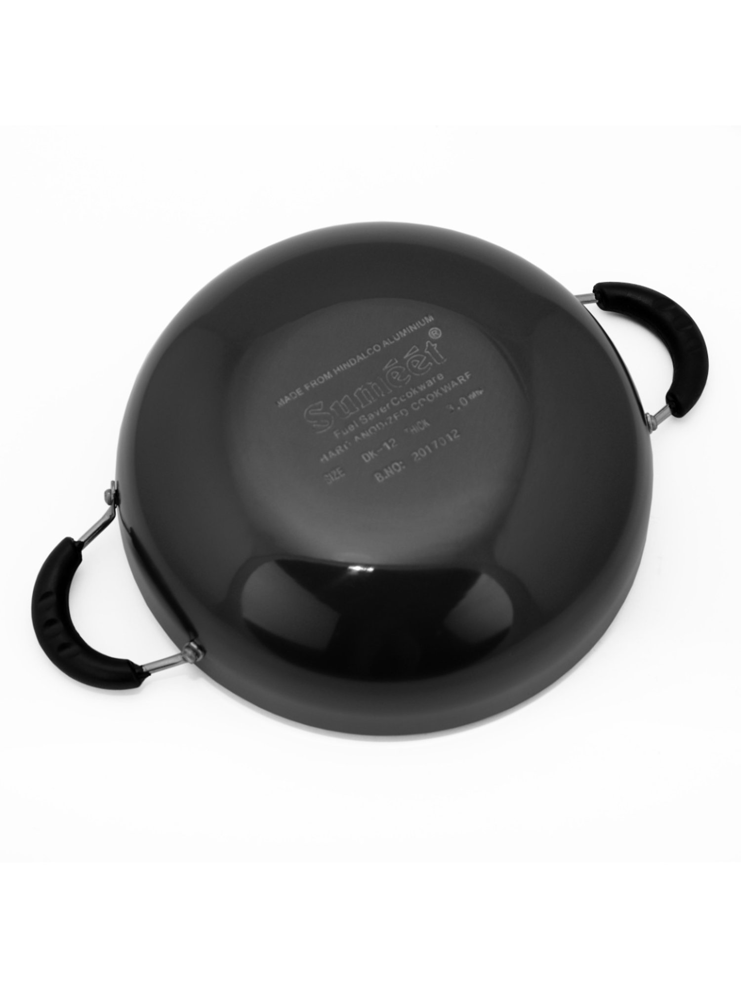 Sumeet 3mm Hardanodised Deep kadhai Size No. - 13  24cm Dia. 2.5 Ltr Capacity