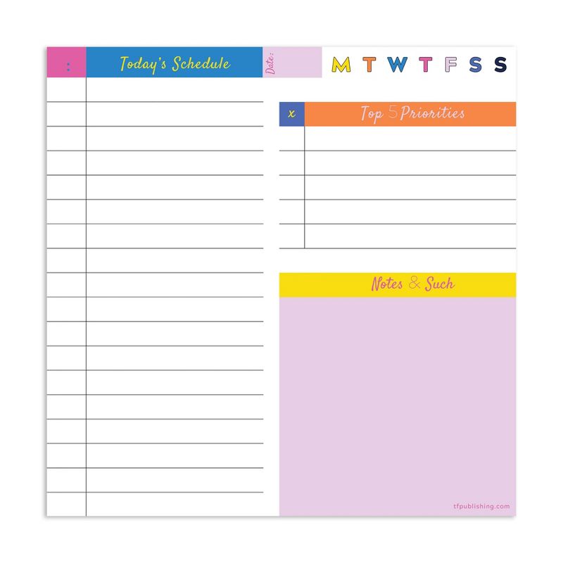 Undated Planner 5.25" x 5.25" Bright Daily Note Block - TF Publishing