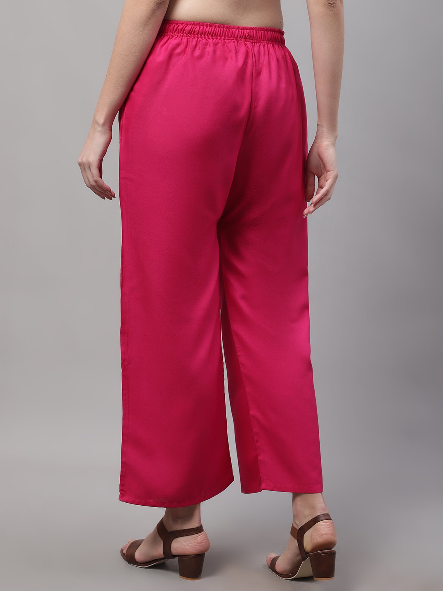 Gracit Fuchsia & Orange Rayon Palazzos - Pack of 2