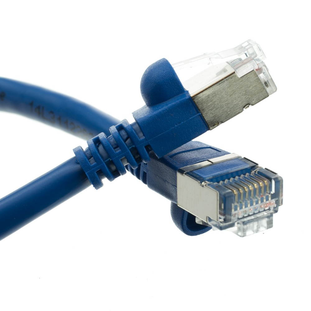 Shielded Cat5e Ethernet Cable Snag-less/Molded Boot 25 foot - Blue