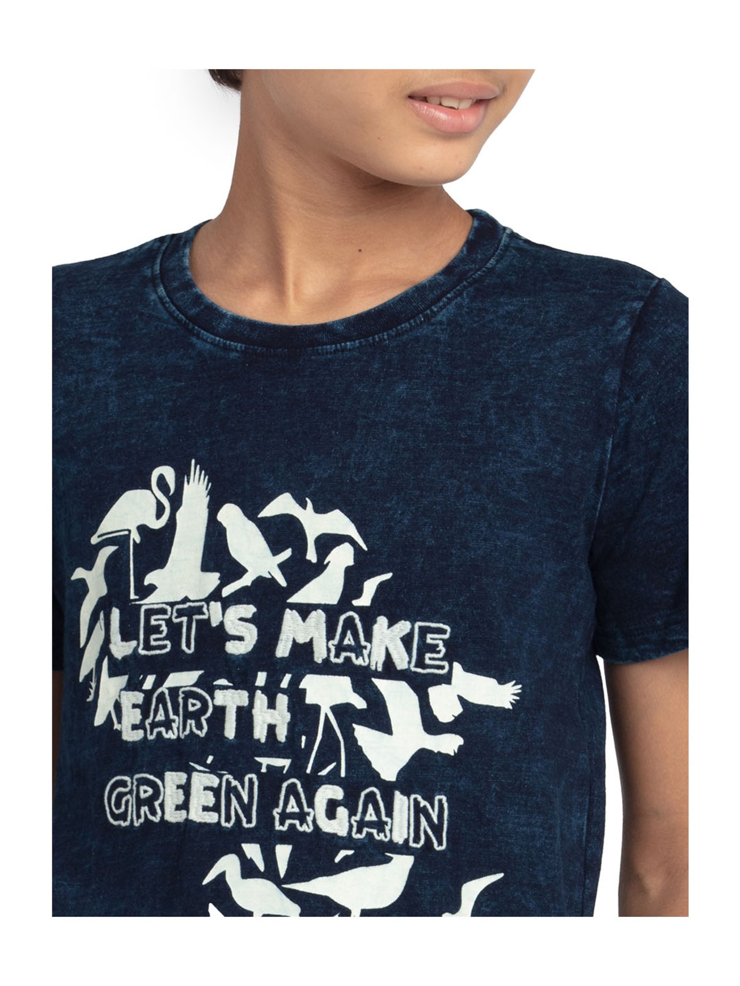 Under Fourteen Only Kids Navy Printed T-Shirt