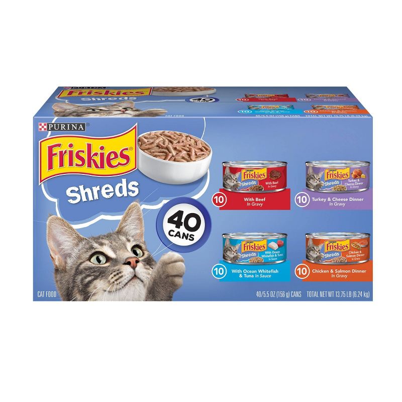 Friskies Shreds In Gravy Wet Cat Food Variety Pack - 5.5oz/40ct