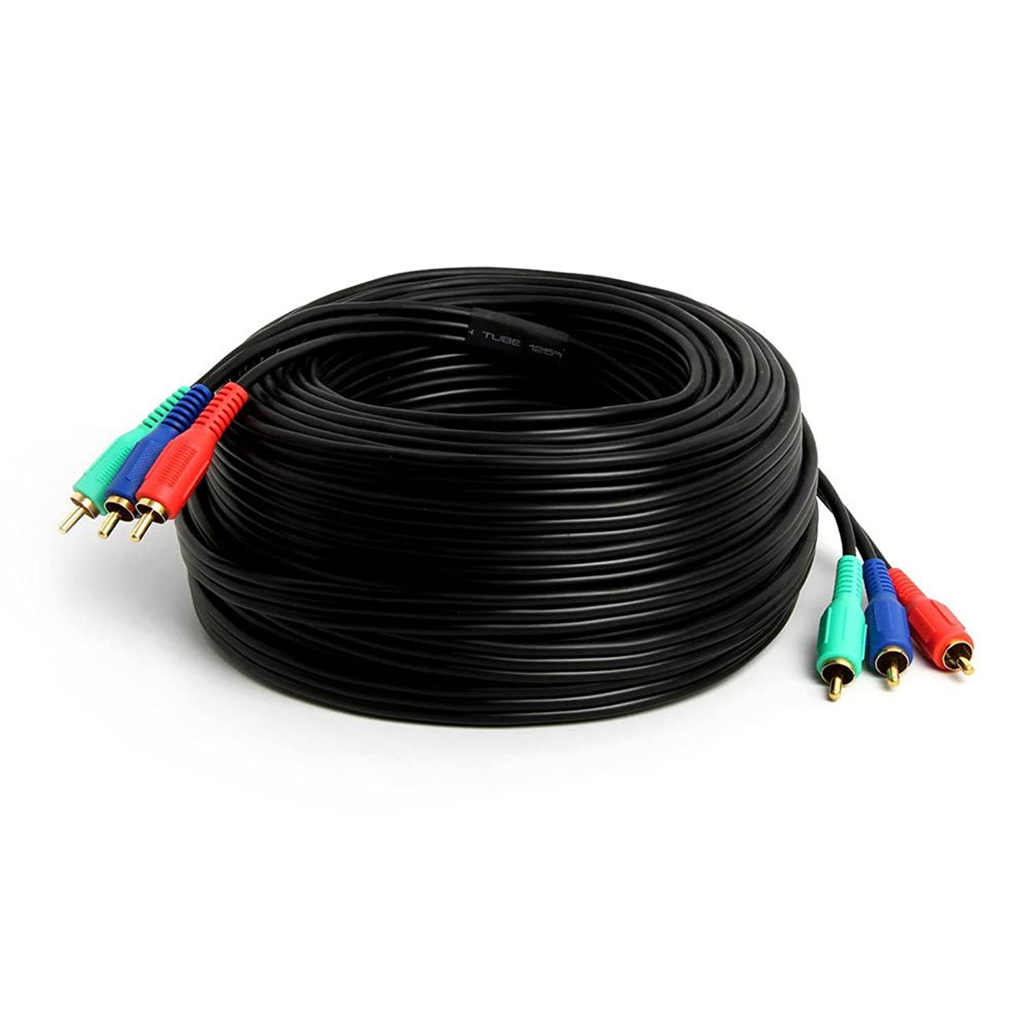 Cmple - 3-RCA Male to 3RCA Male RGB Component Video Cable for HDTV - 75 Feet