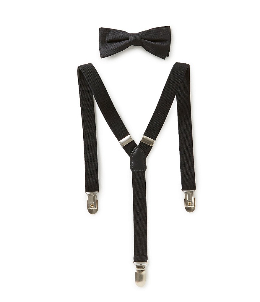 Class Club Boys Solid Bow Tie & Suspender Set