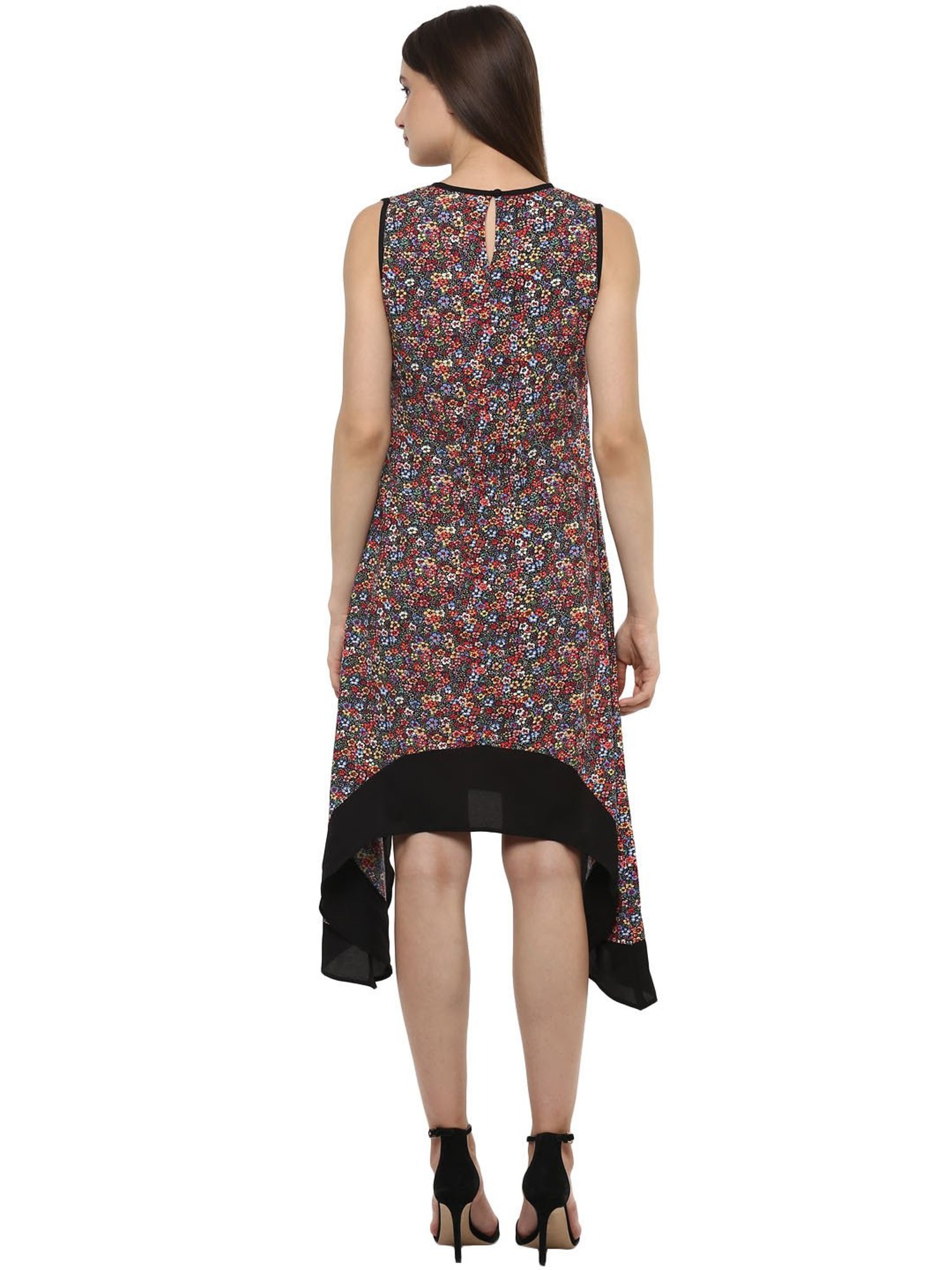 StyleStone Multicolor Floral Print High Low Dress