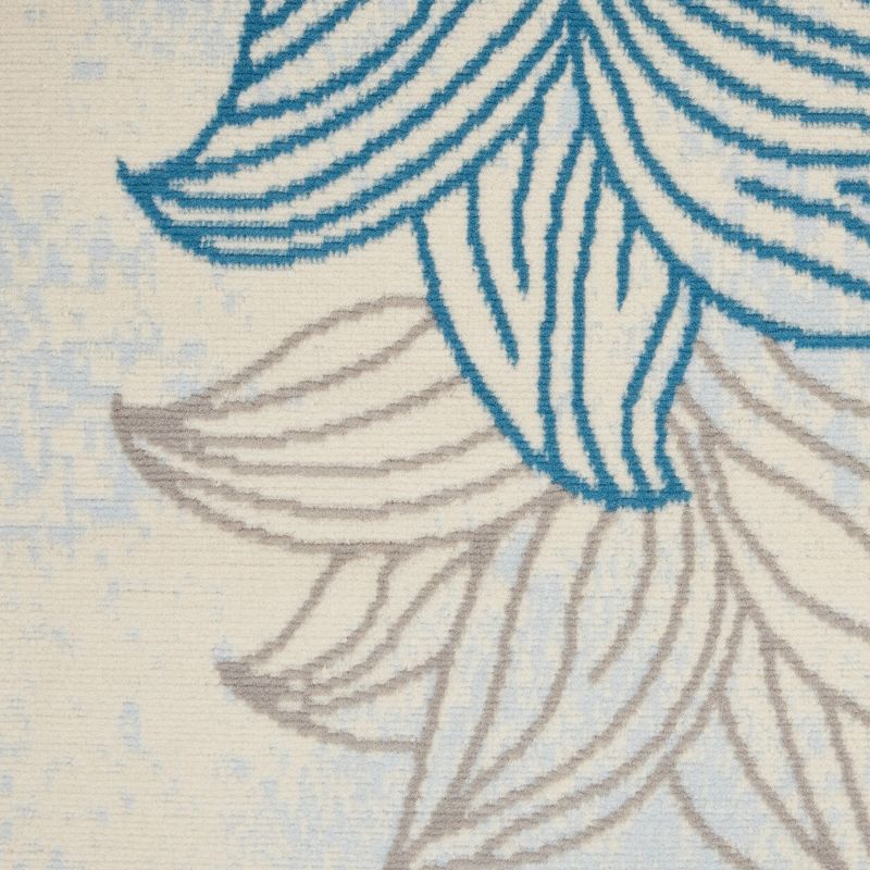 6'x9' Rectangle Loomed Floral Area Rug Off-White - Nourison