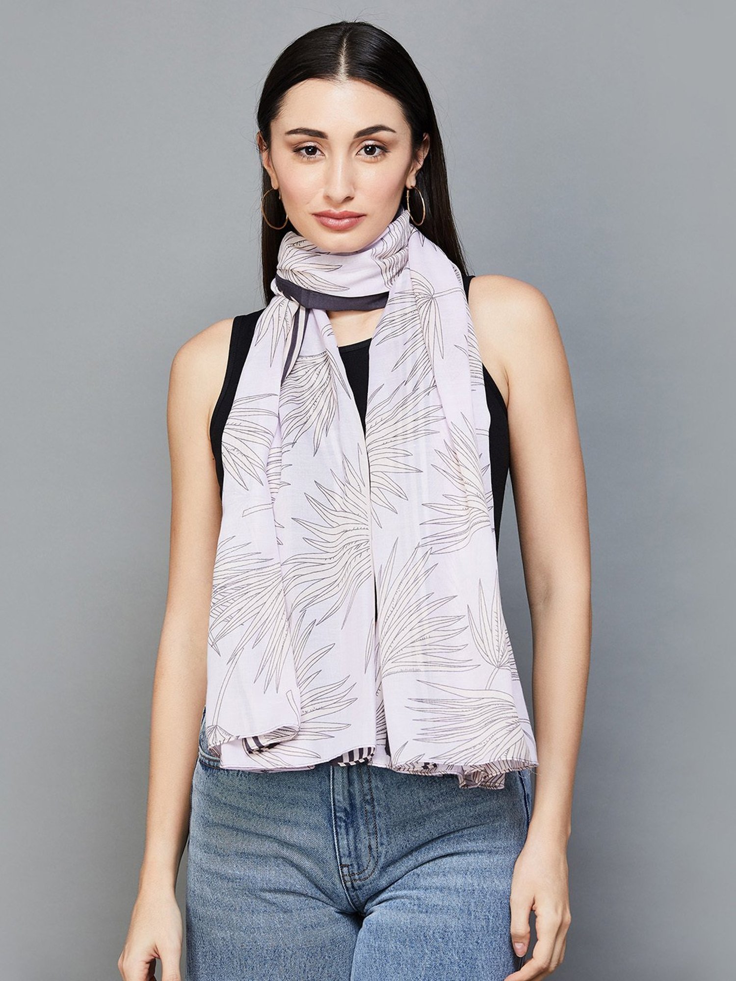 Ginger by Lifestyle White Printed Stole