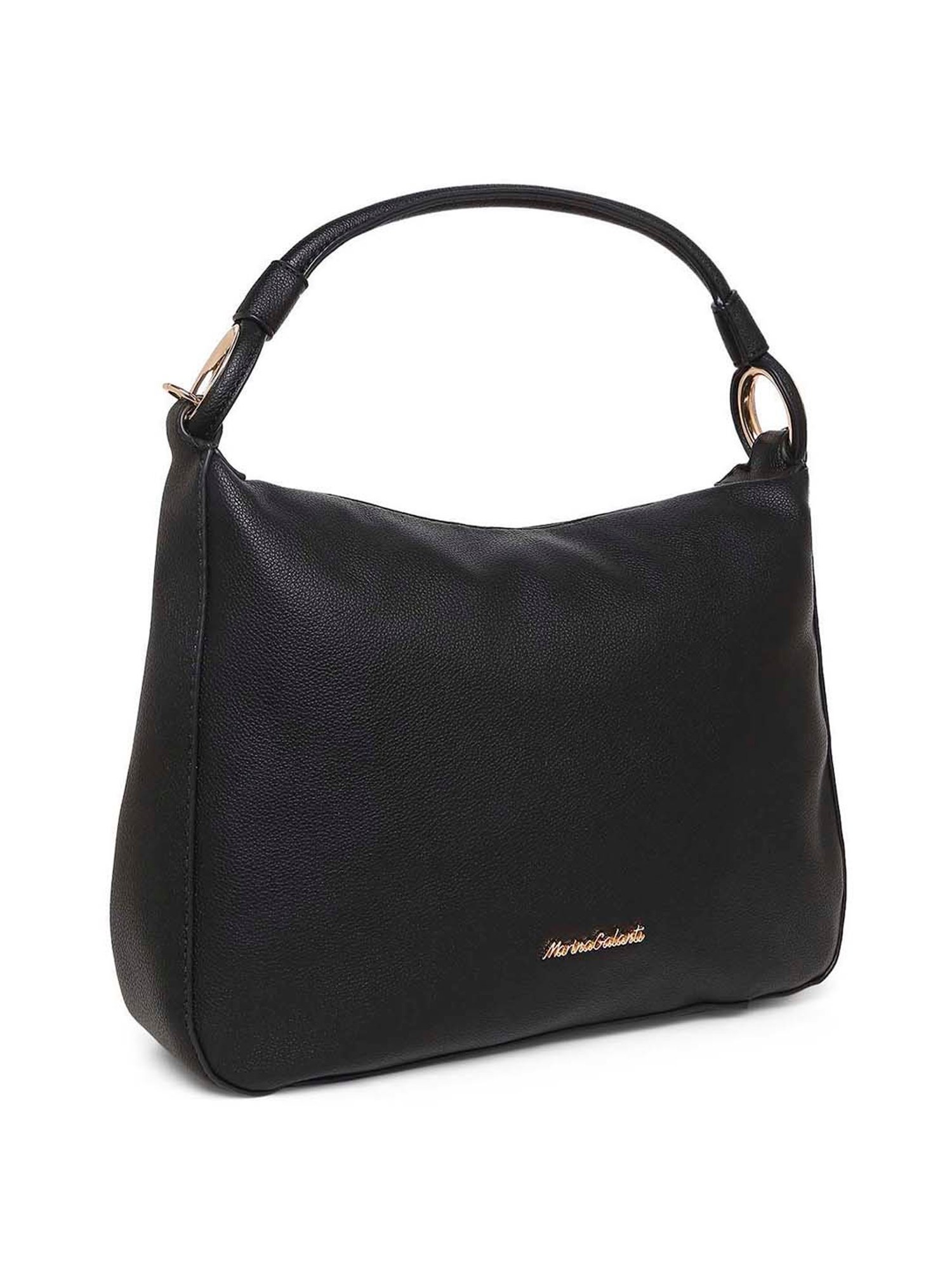 Marina Galanti Black Solid Medium Hobo Handbag