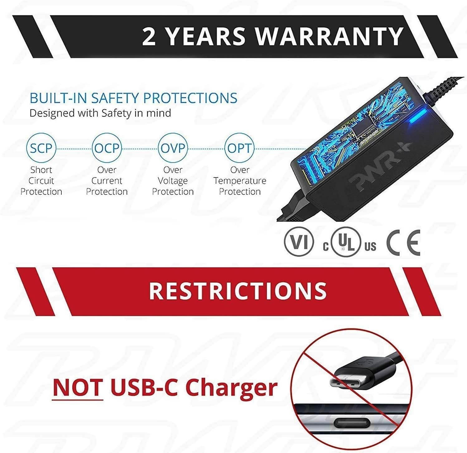 PWR+ for Toshiba Satellite Charger Laptop Power Cord: USA UL Listed 2y Warranty Extra Long C55 C50 C55D C655 C655D C850 C855 C855D L755 L655 L745 L775 L855 L505 L55 S55 P755 A665 A505 A205 A105