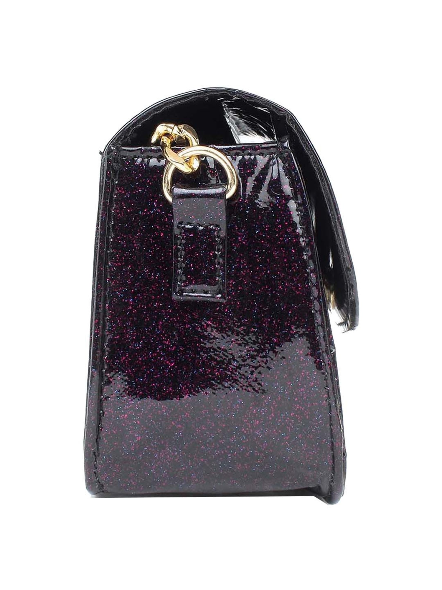 Yelloe Black Solid Medium Sling Handbag