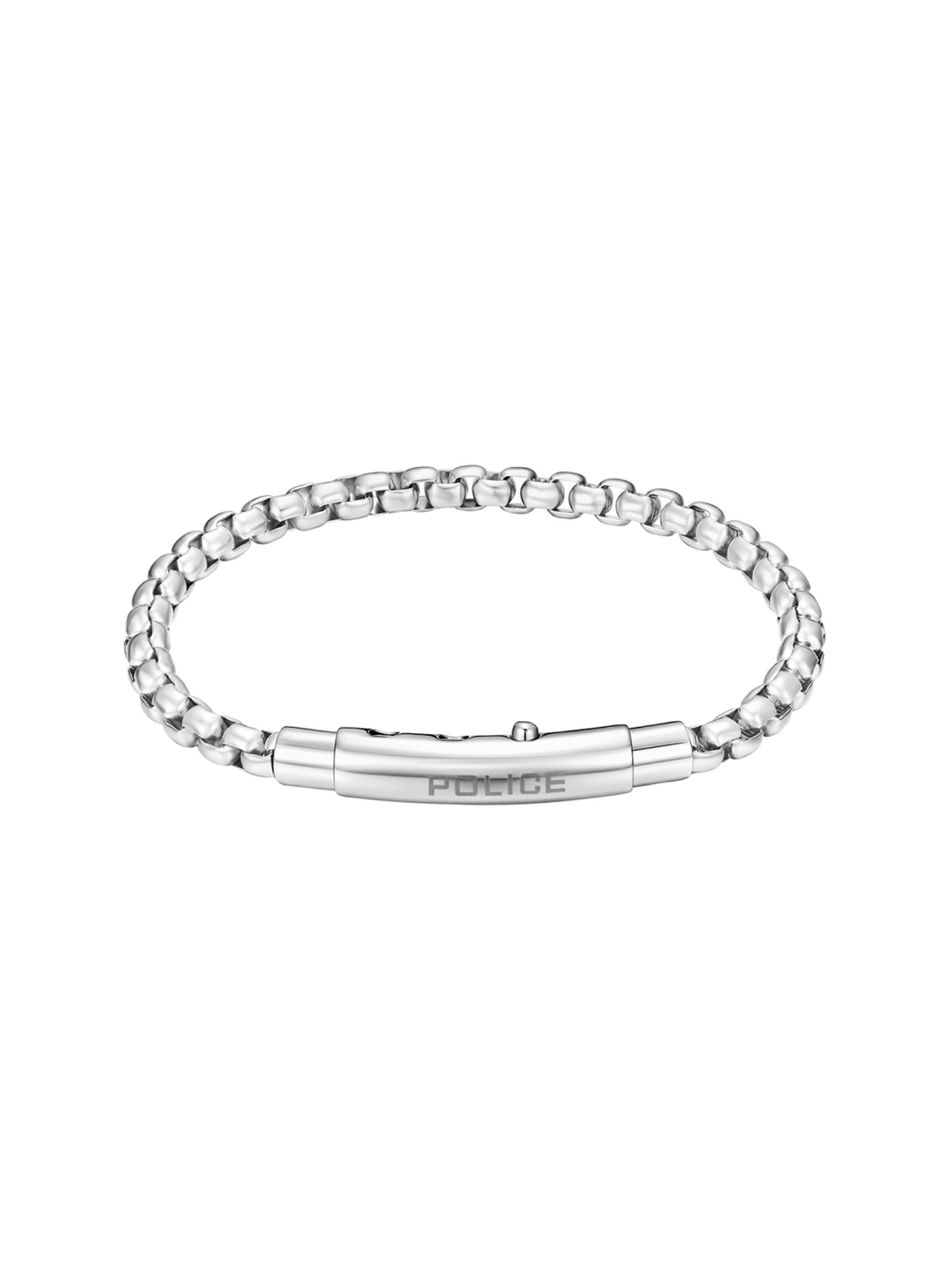 Police Fleshy Shiny Stainless Steel Chain Bracelet for Men