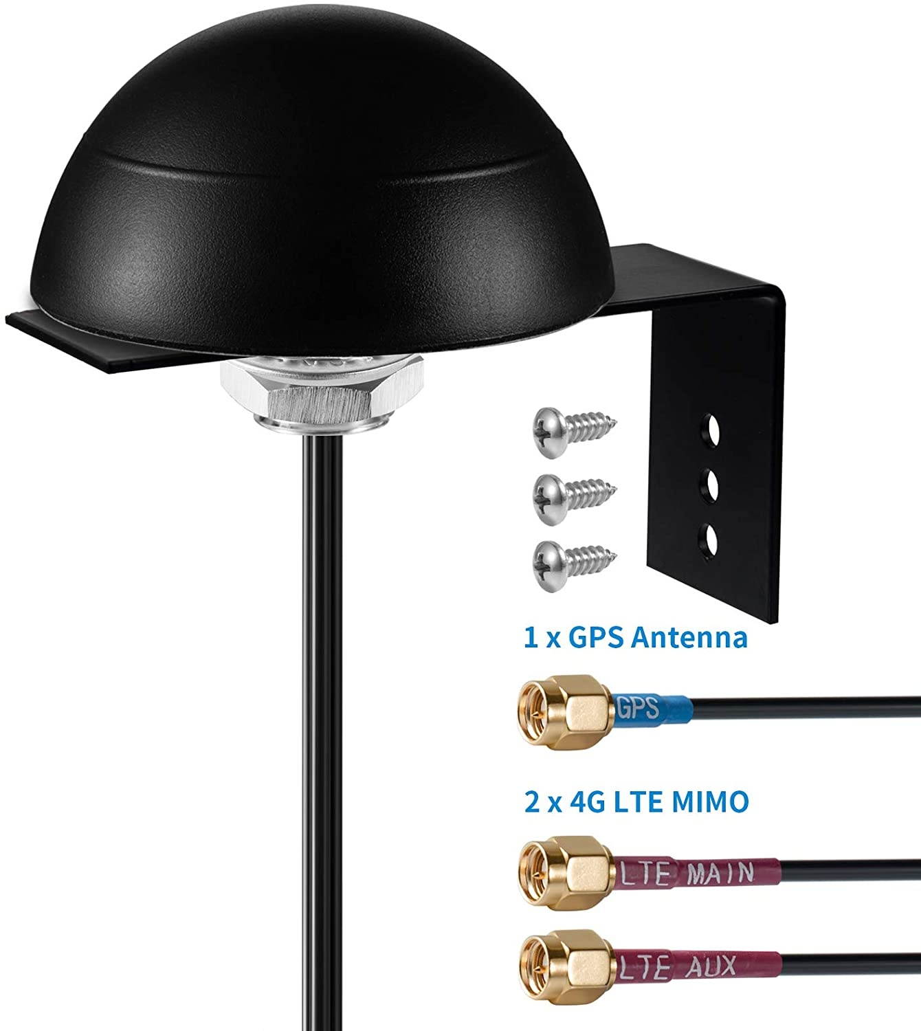 Outdoor Combines 3-in-1 GPS GSM 4G LTE Cellular Mimo Antenna for 4G LTE Modem GPS Cradlepoint Sierra Wireless Airlink Industrial Gateway Router Vehicle Truck Van RV Bus Real Time Monitor Tracker