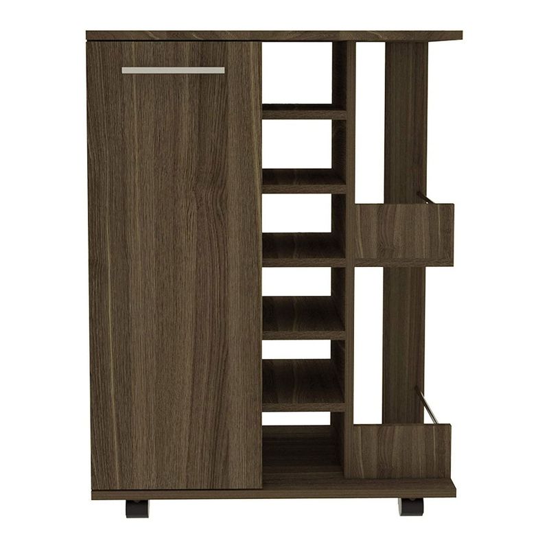 Flash Furniture Castleberry Rustic Wood Grain and Iron Kitchen Serving and Bar Cart